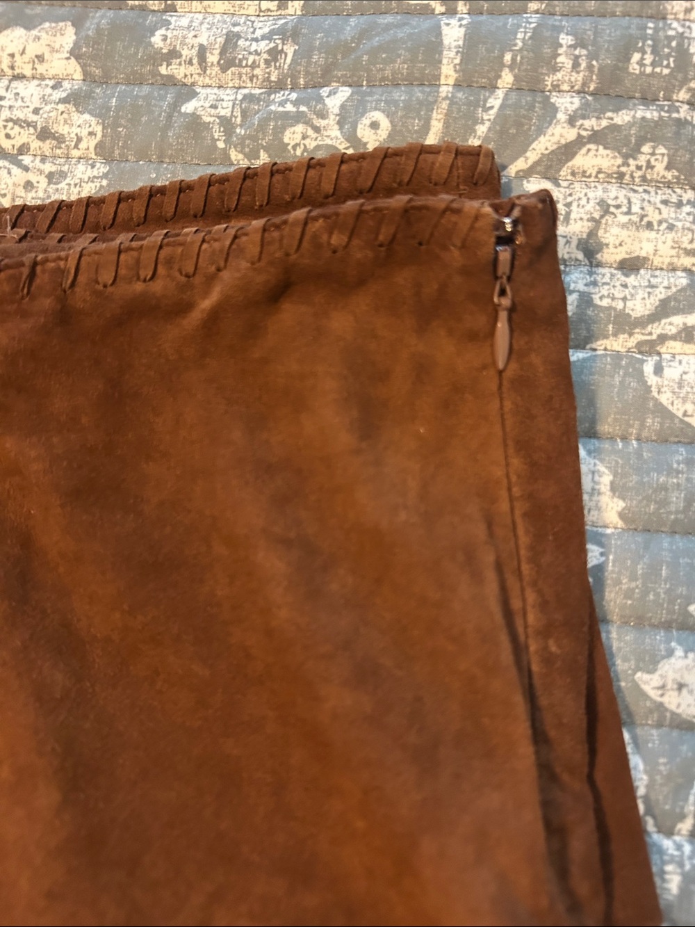 Ralph Lauren 100% Goat Leather Suede Skirt - Picture 2 of 5